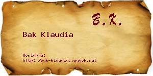 Bak Klaudia névjegykártya