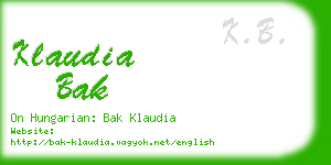 klaudia bak business card